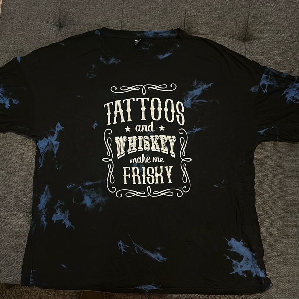 Black and blue women’s tie-dye sz large graphic T-Shirt